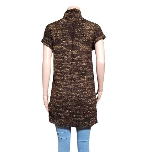 Pulp short sleeve open front cardigan chocolate sweater M - Picture 4 of 5